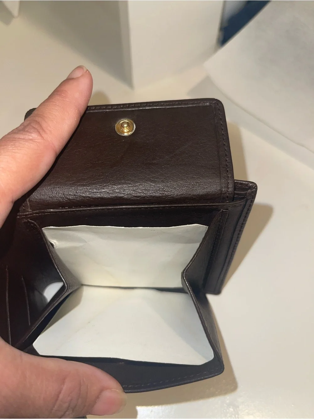 Authentic LOEWE Anagram Bifold Wallet Brown Grained Leather w/ Dust Bag